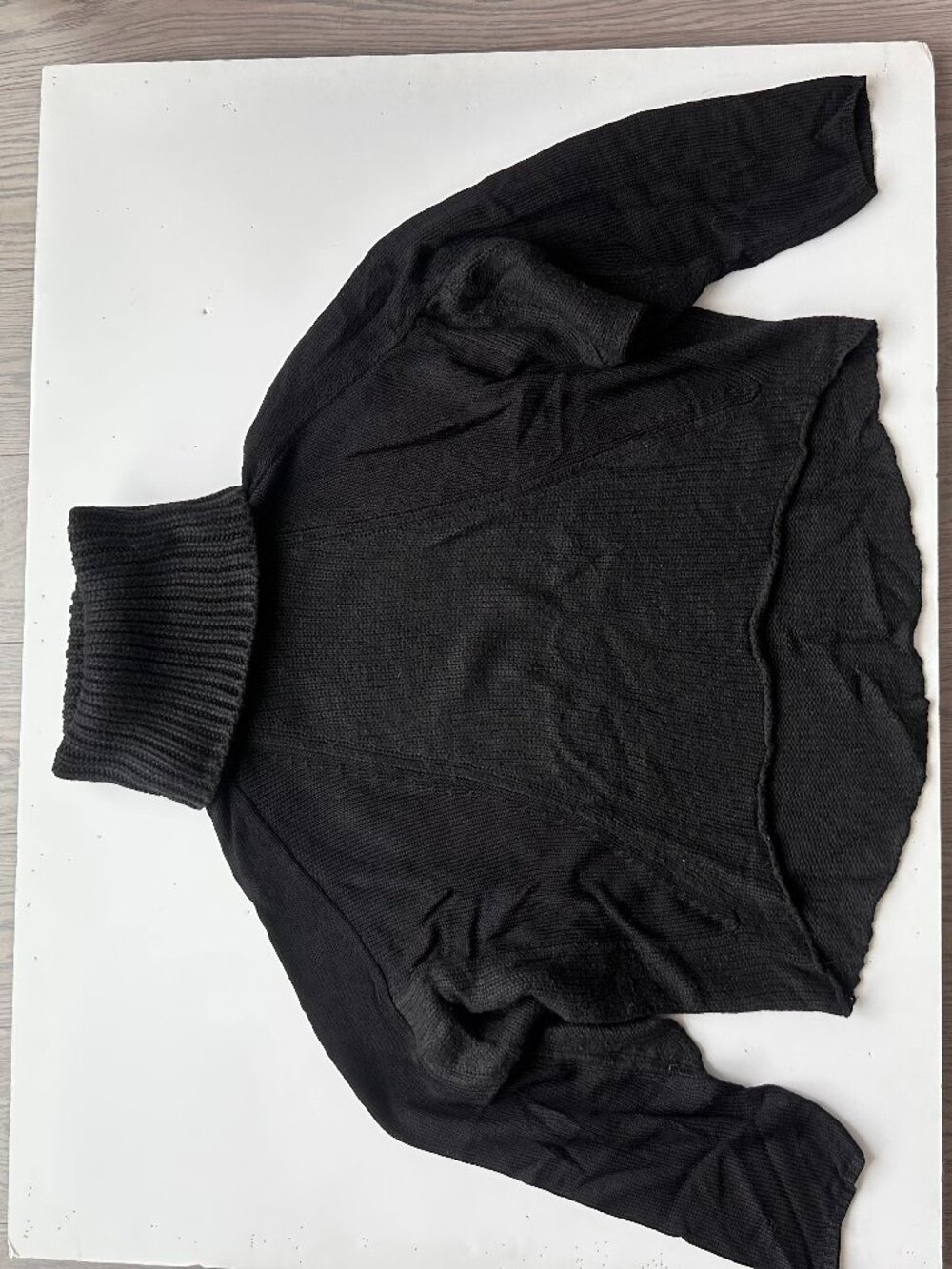 Helmut Lang Black Oversized Mixed-Knit Turtleneck Sweater – Size M